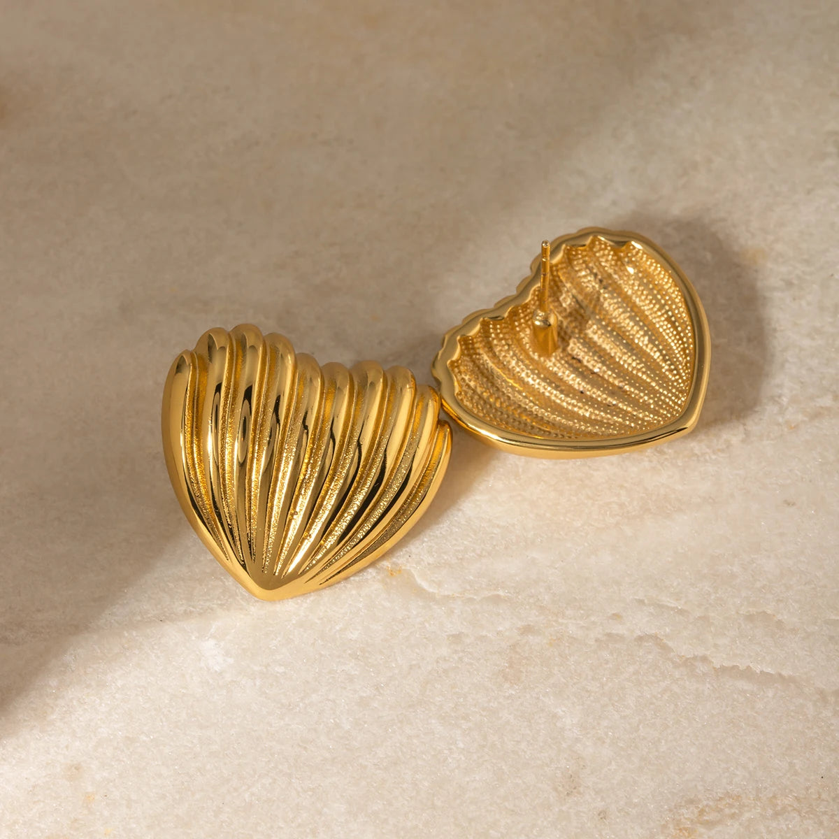 Striped Love Heart Earrings