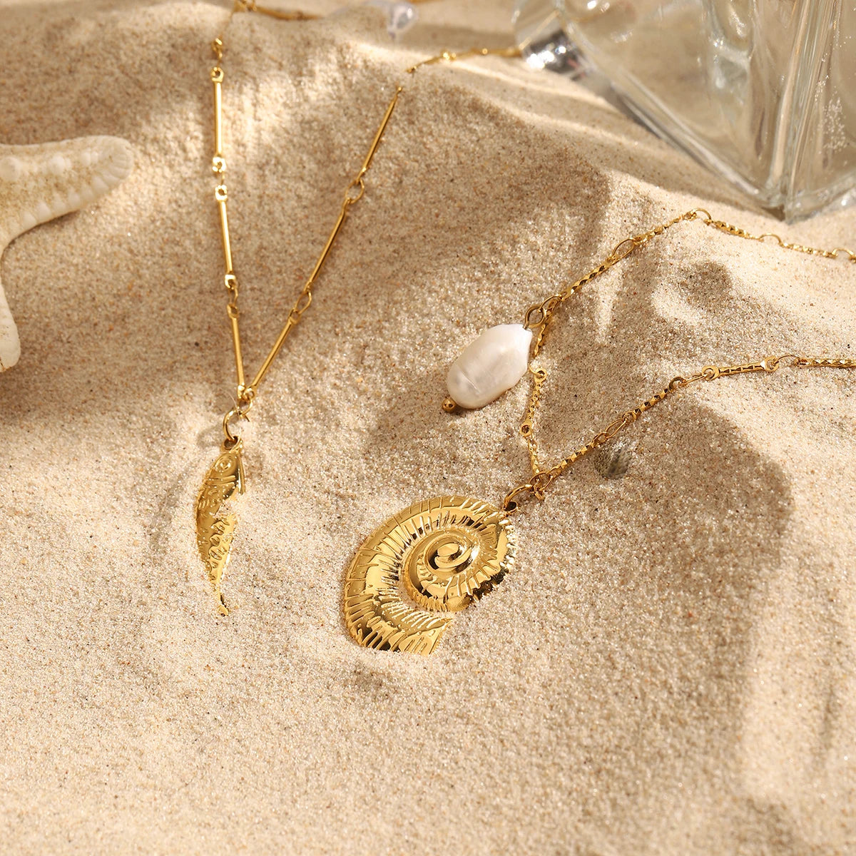 Conch Pearl Pendant Necklace 1