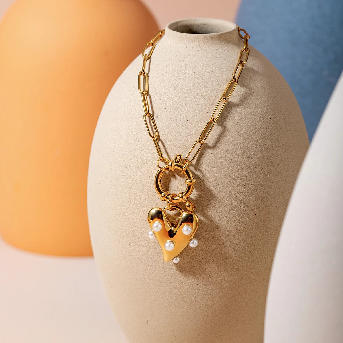 Love Heart Pearl Pendant Bracelet