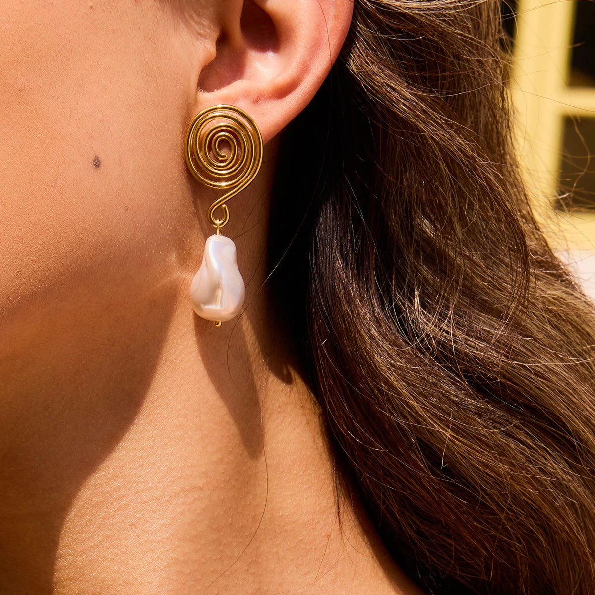 Imitation Pearl Pendant Earrings