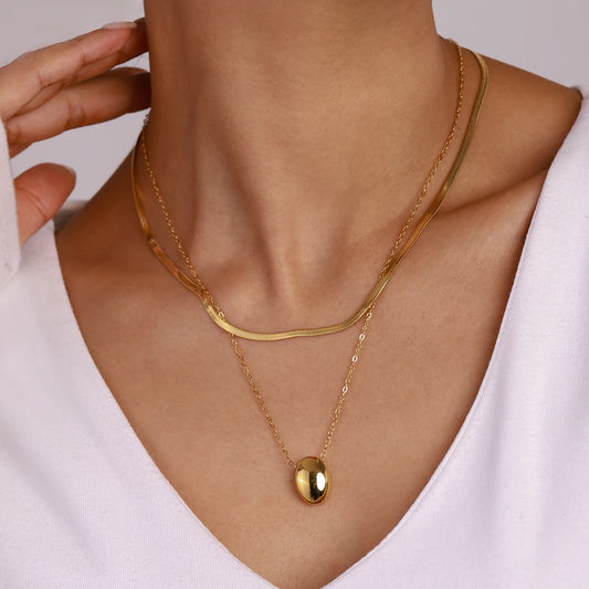 Gold Double-layer Pendant Necklace