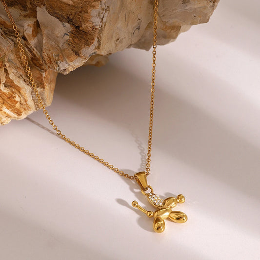 Puffed Dog Pendant Necklace