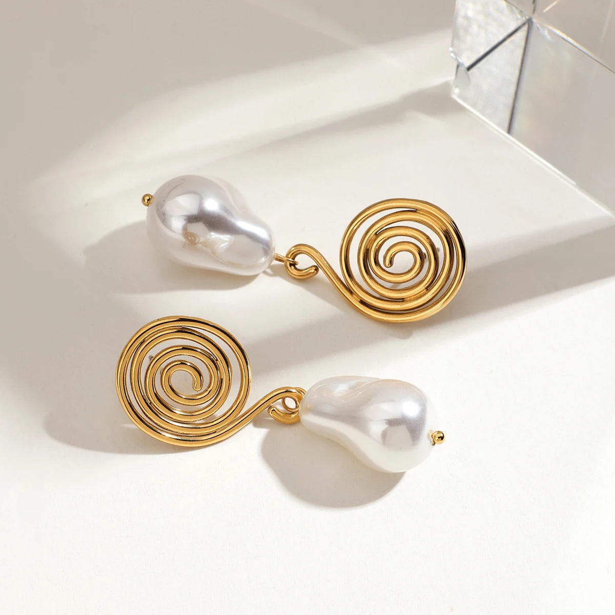 Imitation Pearl Pendant Earrings