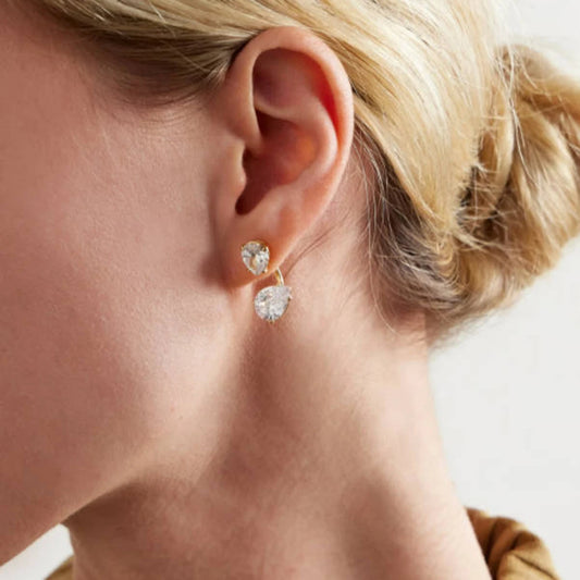 Water Drop Shaped Zircon Earrings