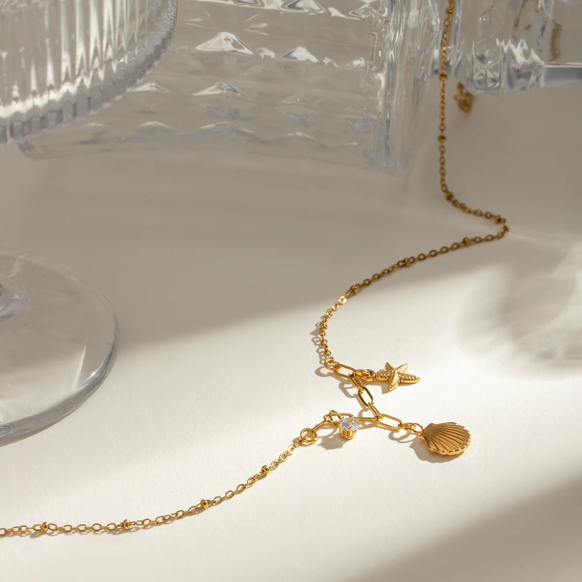 Zircon Starfish Necklace