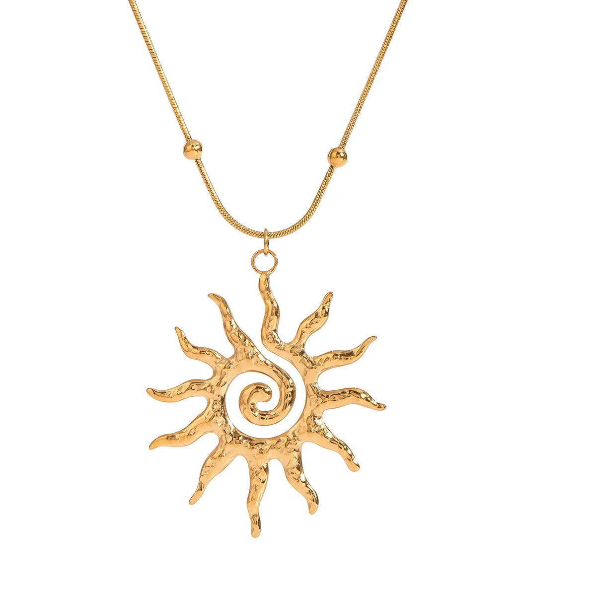 Spiral Sun Pendant Necklace