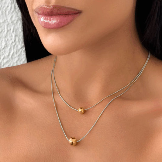 Round Bead Snake Chain Necklace