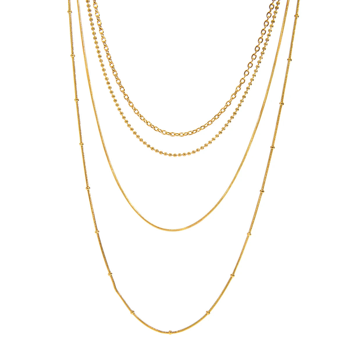 Four Layer Snake Chain Necklace