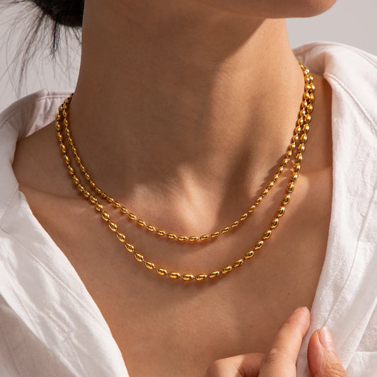 Gold Millet Bead Necklace