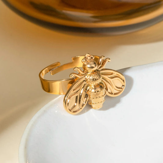 Gold Bee Ring
