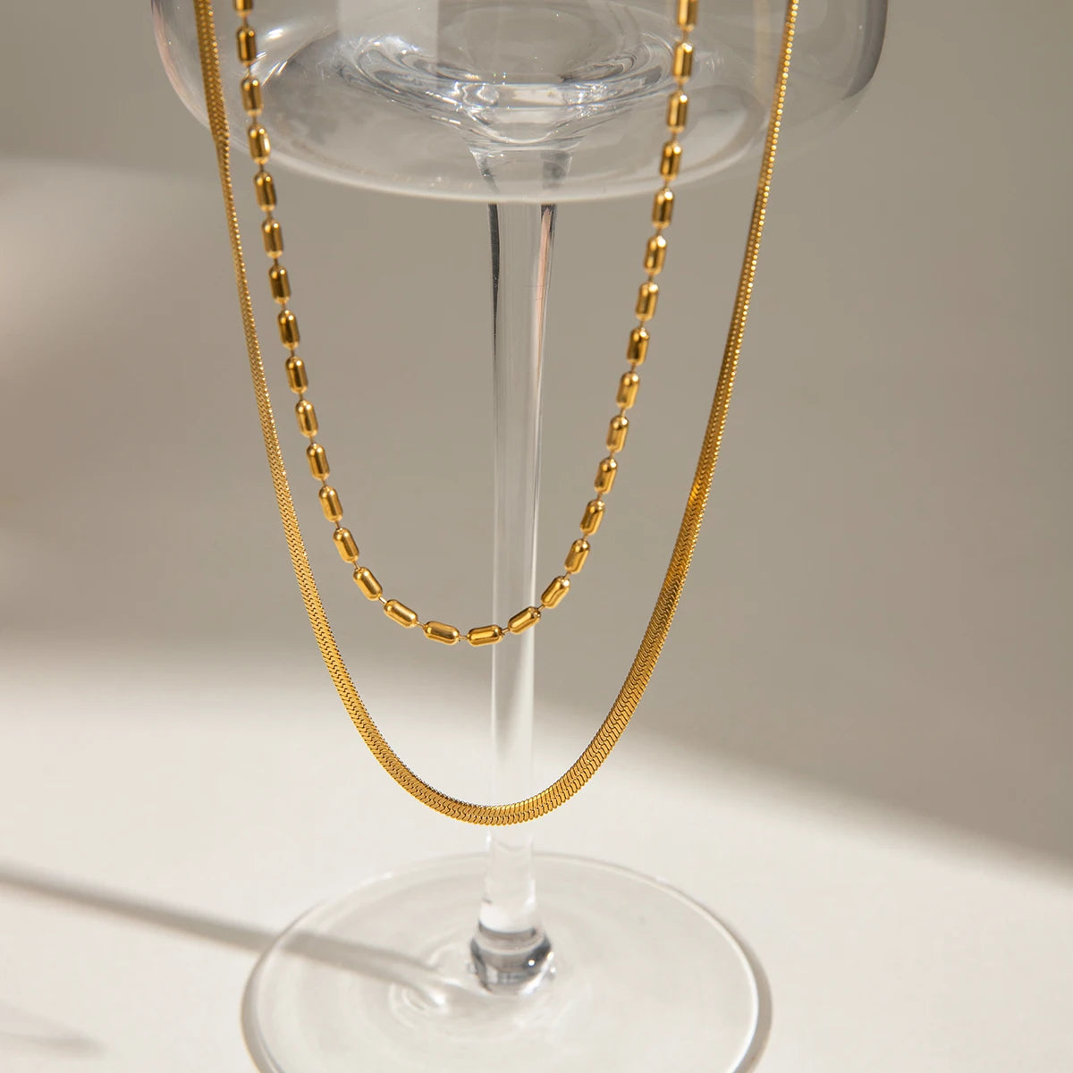 Gold Double Layer Necklace