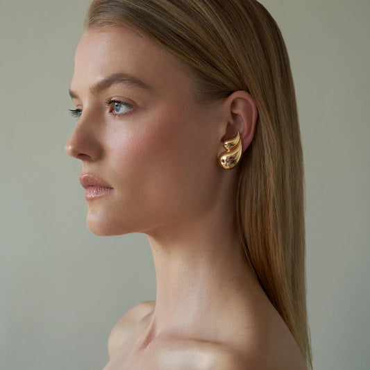 Gold Double Layer Earrings