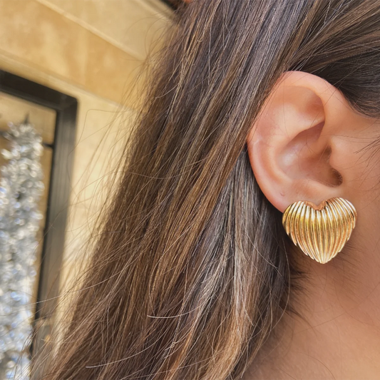 Striped Love Heart Earrings