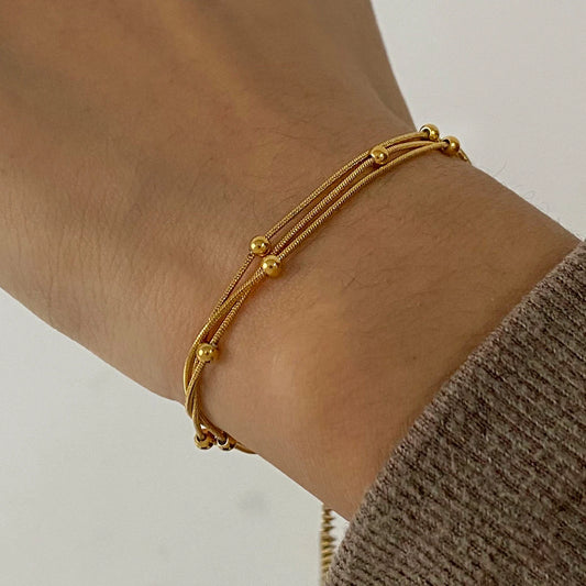 Gold Three-layer Bracelet Chain