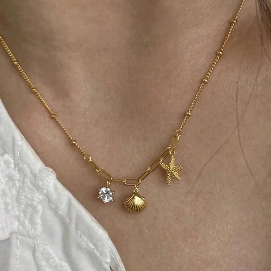 Zircon Starfish Necklace
