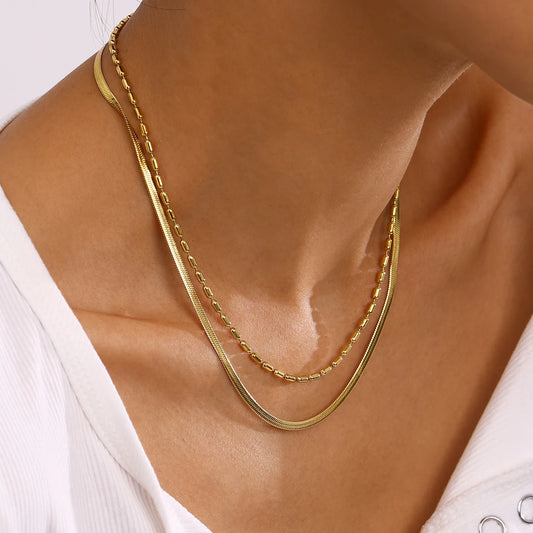 Gold Double Layer Necklace