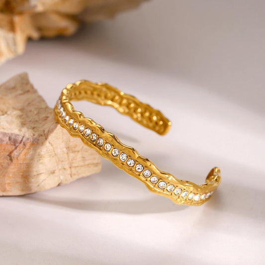 White Rhinestone Wave Bracelet